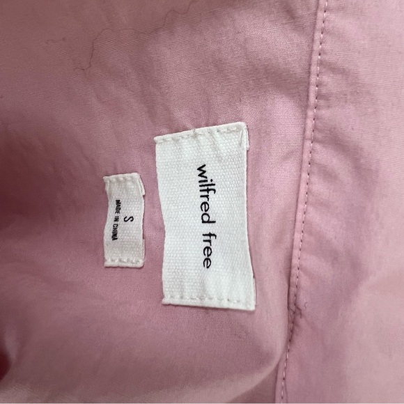 Aritzia Wilfred Free Relaxed Poplin Sakura Pink Button Down Shirt Top S - Picture 3 of 4